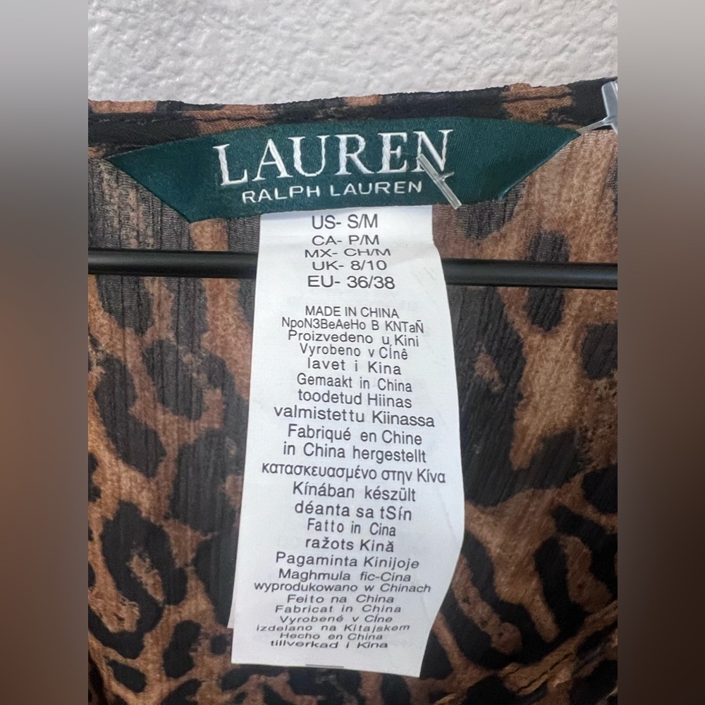 Ralph Lauren Swimsuit Cover-Up Tunic Leopard Print Size S/M NWT - Picture 5 of 6